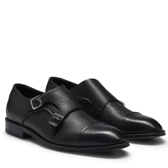 BOSS Double Strap Monk Leather Grain Shoes Size 7.5 - Picture 11 of 11